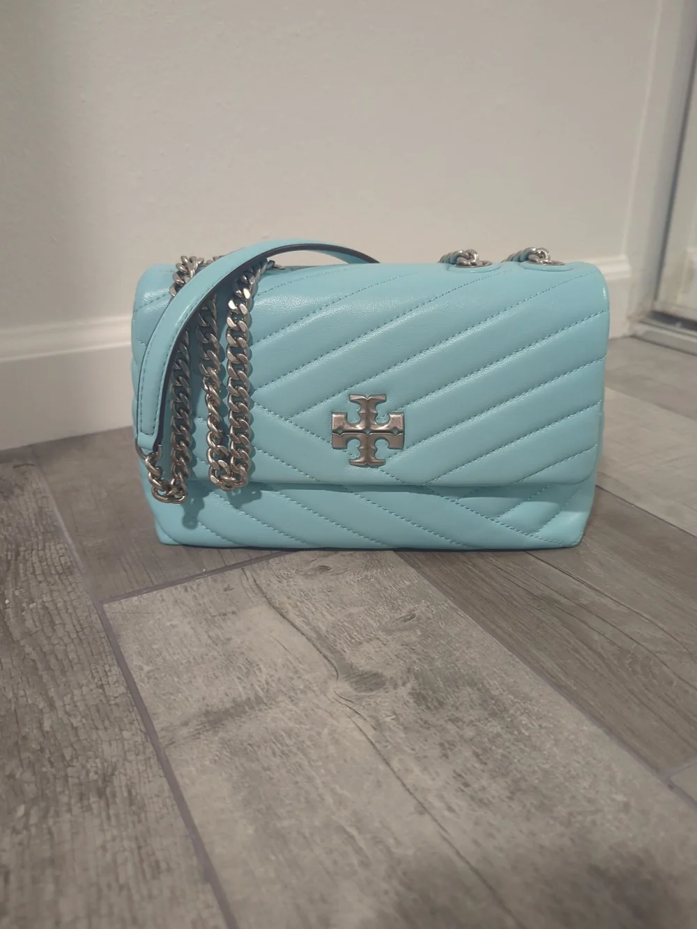 Authentic Tory Burch Kira Tiffany Blue Shoulder/Crossbody Bag